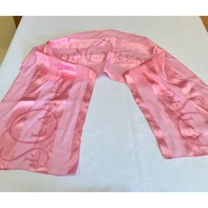 Oscar de la Renta signed pink silk scarf